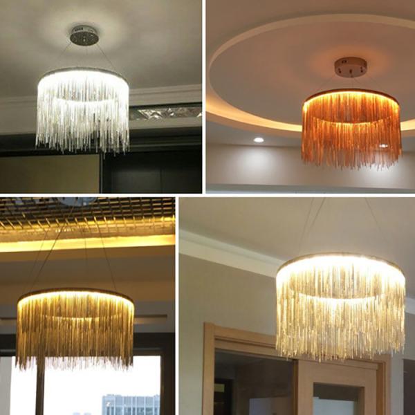 60W Creative Tassel Chain D50cm Cord Length 100cm Modern Pendant Light