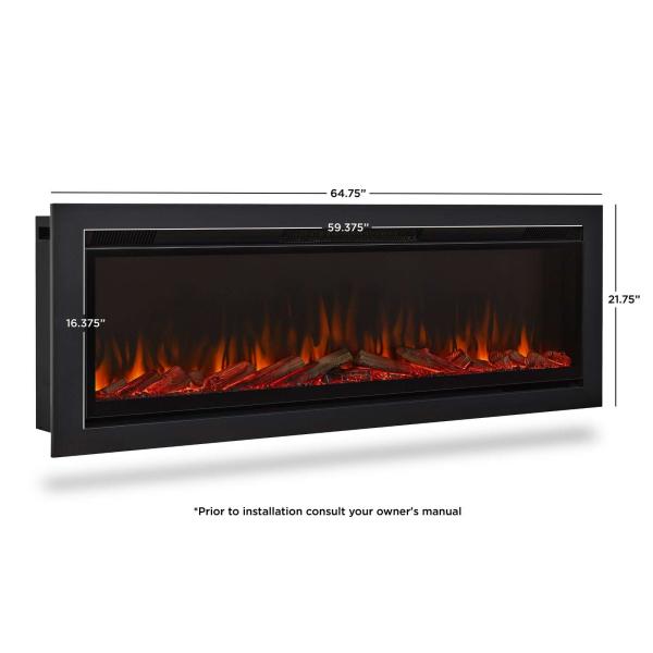 Modern Wall Mounted Electric Fireplace Insert with 6 Flame Colors and 3d Water Vapor