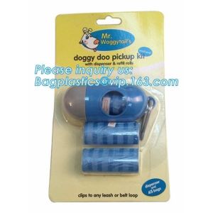 Scented Pet Waste Bags with Dispenser, customized biodegradable pet waste dog