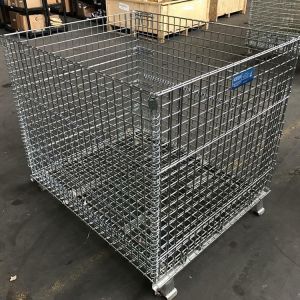 Industrial Roll Wire Mesh Pallet Box Collapsible Electric Galvanized Surface
