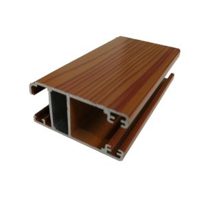 Sliding Windows Building Materials 6063 T5 Wood Finish Aluminium Profiles