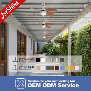 110-240V/50Hz-60Hz Input Voltage LED Outdoor Ceiling Fan with 3 Speeds and IP42