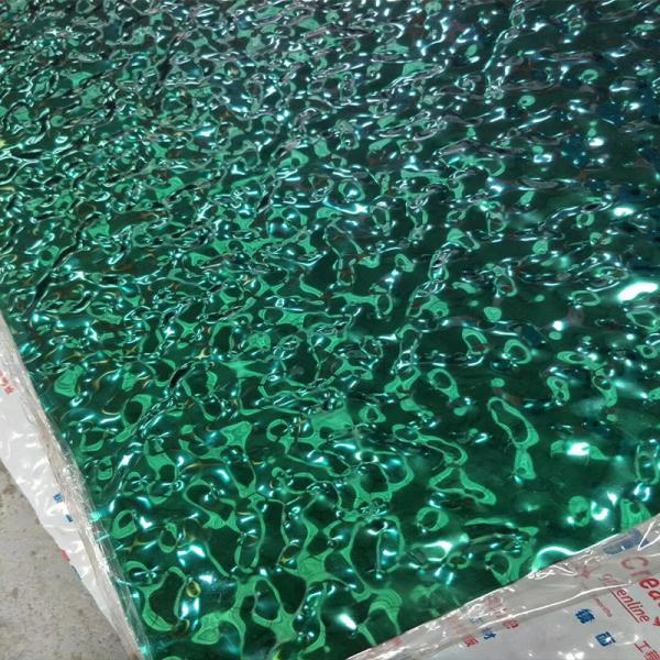 304 0.6mm thick mirror PVD green color stainless steel sheet water ripple stainless steel ceiling panel