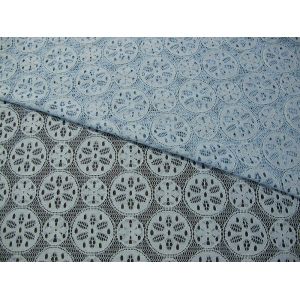 China Royal Blue Cotton Nylon Lace Fabric Snowflake Design Dress Material on sale