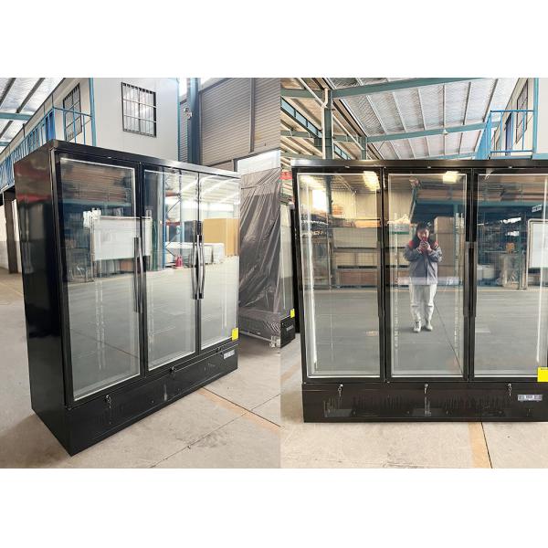 Self Contained Glass Swing Door Merchandiser Freezer With LED Interior Lighting