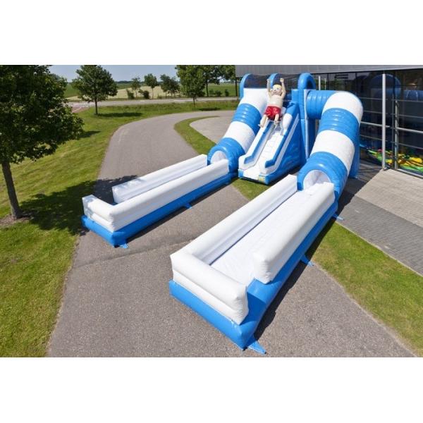 Blue / White Tunnel Commercial Inflatable Slide Safety Giant Inflatable Slide Rental