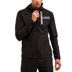 China Men custom logo design streetwear windbreaker rain jacket nylon softshell waterproof woven outdoor sports running jacket for men on sale