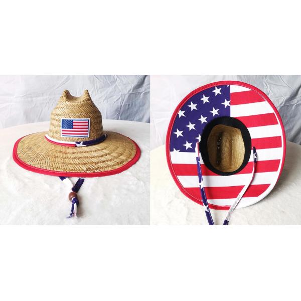 Unisex Patch Straw Hat For Summer Outdoor Surfing Lifeguard