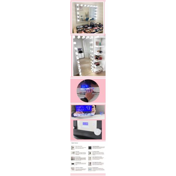 Modern Makeup Vanity Dressing Table Hollywood Mirror MDF Board