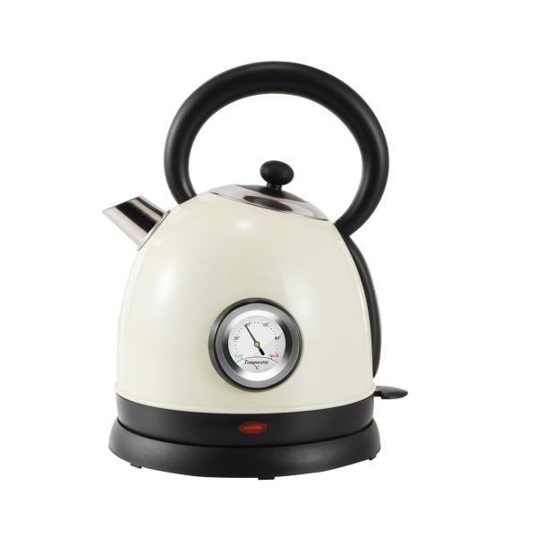 Quality ROHS Stainless Steel Electric Kettle 1.8L Retro Thermometer Kettle wholesale