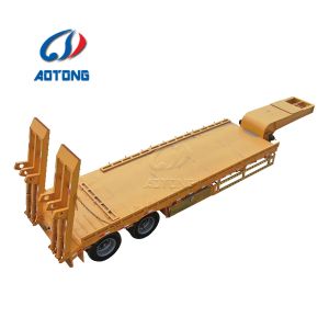 Semi-Trailer 4 Axles 13.73m 75 Tons 80ton Lowbed Flat Low Bed Loader in Qatar