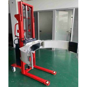 Cheap 360 Degree 500kg 2000mm 2m Semi Electric Roll Stacker With Clamp And Pressure Regulator for sale