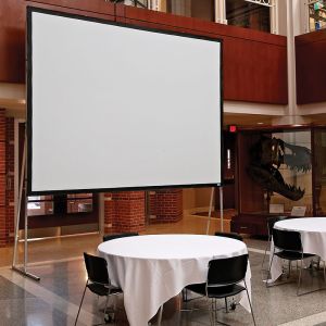 Cheap 220&quot; Rear And Front Fast Fold Projection Screen With Drape Kits , Outdoor Projector Screen for sale