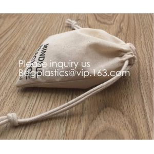 Double Canvas Drawstring Bag Cotton Pouch Gift Sachet Bags Muslin Bag Reusable