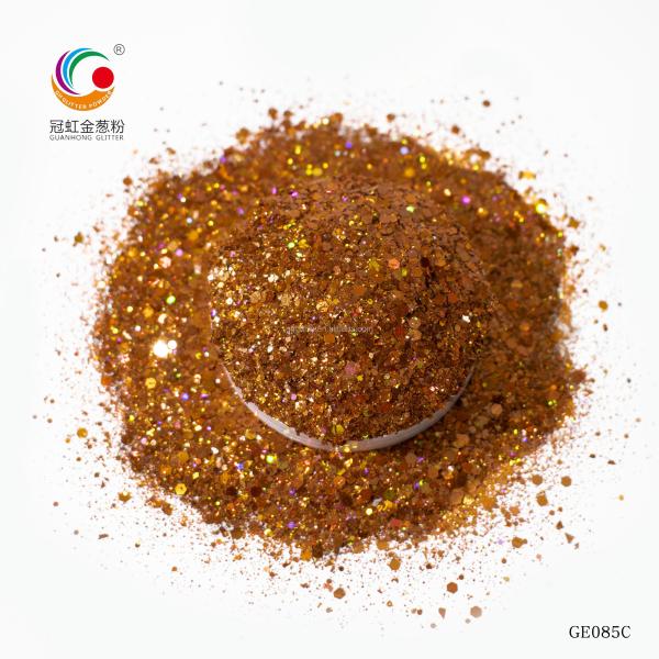 PET Hexagonal Laser Chunky Glitter Mix Powder For Holiday Decoration Nails