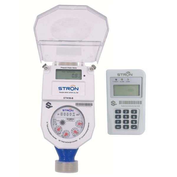 Quality STS Prepaid Water Meter with Wireless Communication RF LoRa 12 Flow Rate and 34 Measurement Range wholesale