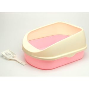 Indoor Cleaning Pet Cat Litter Box , Plastic Cat Litter Container Easy Use