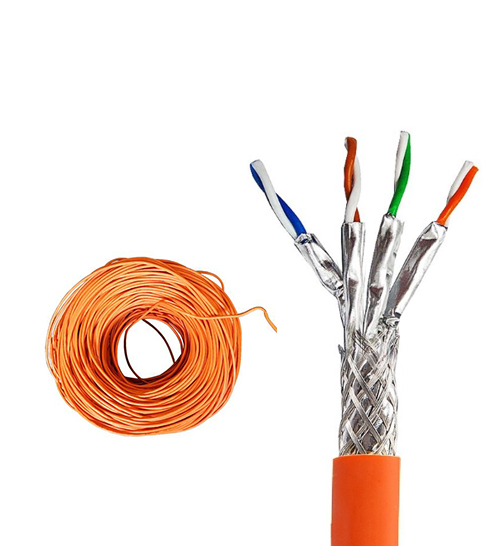 Quality SFTP CAT7 CABLE 23AWG SFTP LSZH Orange 1000FT Data Center Ready wholesale