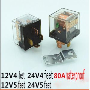 China High power 12v 24v 4 feet  5 feet  waterproof automobile relay headlight fan air conditioner relay on sale