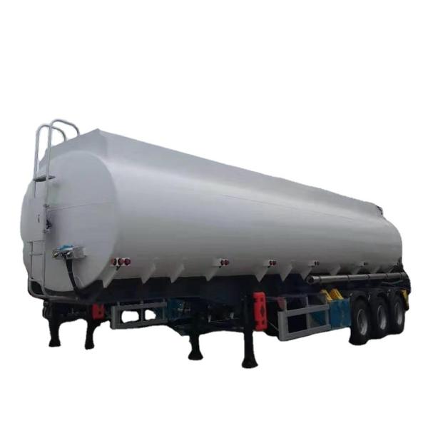 Quality 42 000L Aluminum Oil Tanker Trailer with 4 Inch Manhole Cover and Dual Line Braking System wholesale