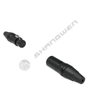 Indoor IP40 Shell Gold Conductor Microphone Audio Cable Plug 5-Pin XLR Female