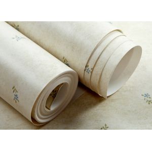 Non Woven Rustic Floral Wallpaper With Printed Surface Technics , Asian Style