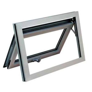 Soundproof Tempered Aluminium Frame Glass Window 60cm With Wood Grain