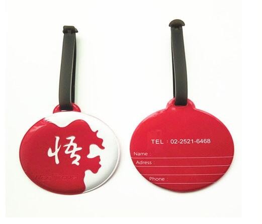 Small Full Color Printing Cute PVC Luggage Tag For Travel Suitcase