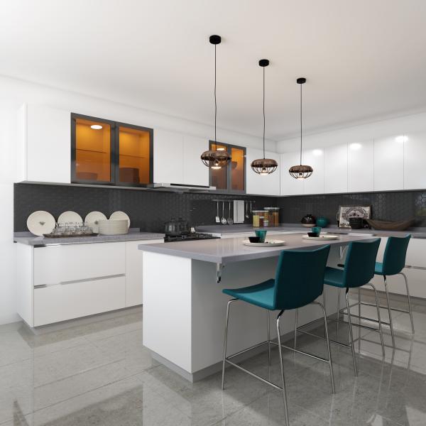 Quality Waterproof And Easy-Clean Modern Kitchen Cabinet With Luxury Island wholesale