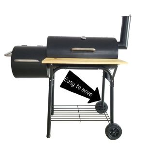 China Chrome Plated Customizable Trolley Double Oven Drawer Charcoal Pellet Rotisserie BBQ Grill on sale