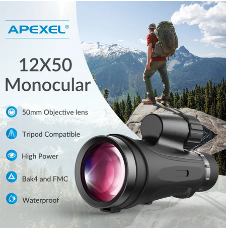 12X50 ED Glass Binoculars Waterproof Fogproof High Definition For Wild Prospect Exploration