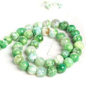 Polished Smooth Round Shape Loose Bead Strands Different Ice Agate For Jewelry