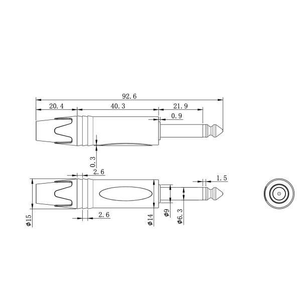 Versatile 6.35 Mm Jack Plug Connector Metal For Electronic Devices