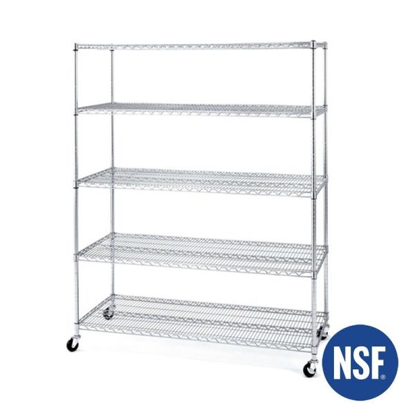 Quality Chrome Commercial Wire Shelving With Casters Heavy Duty NSF Certificate wholesale