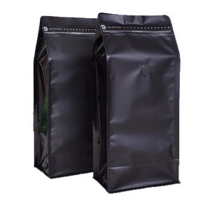 Resealable Recycle Coffee Bean Flat Bottom Gusset Bags