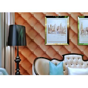 Cheap European Style Washable Vinyl Wallpaper with 3D Effect Leather Pattern , SAC Listed for sale