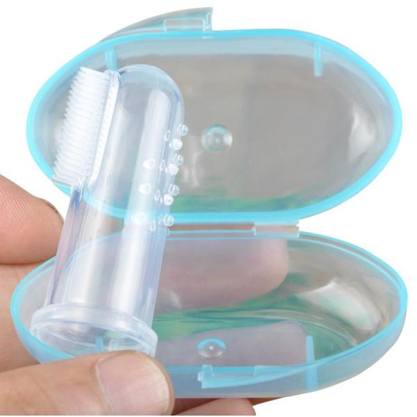Soft Bristle Finger Brush 22mm OEM Baby Feeding Silicone