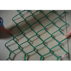 Cheap Green Galvanized Steel Wire Chain Link Fence 4.5mm Plain Woven For Protection for sale