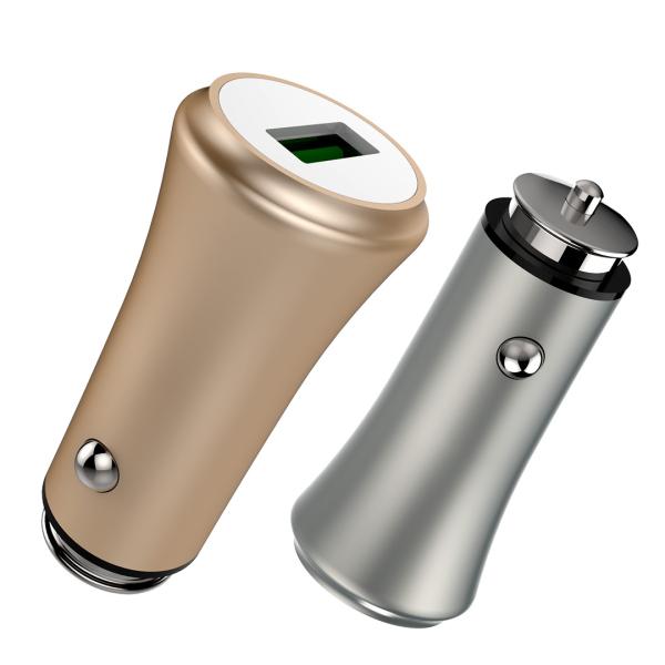 Quality 3.6A 18W FAST USB CAR CHARGER with Monitoring Aluminum Alloy Multi colors for OPPO and smart phones wholesale