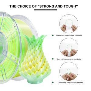 Iboss PLA Gradient Filament Silk Gradient Yellow Green White PLA+ Filament 1