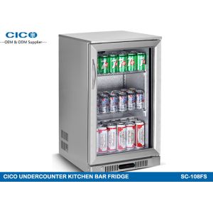 Double Layer Door Kitchenaid Undercounter Refrigerator Beer Cooler Fridge 135W