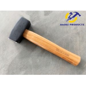 China No Deformation Safe 800G Standard C1045 Forged Carbon Steel Sledge Stoning Hammer  With Natural Color Hickory Handle on sale