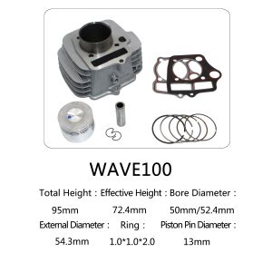 Honda Series Motorcycle Cylinder Kit , 4 Stroke Single Cylinder Kit For Wave 100