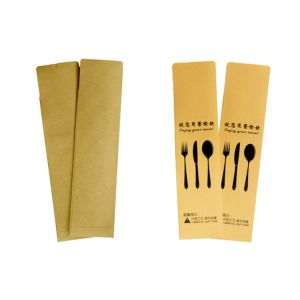 Disposable Recyclable Tableware Packing Kraft Paper Bag For Restaurant