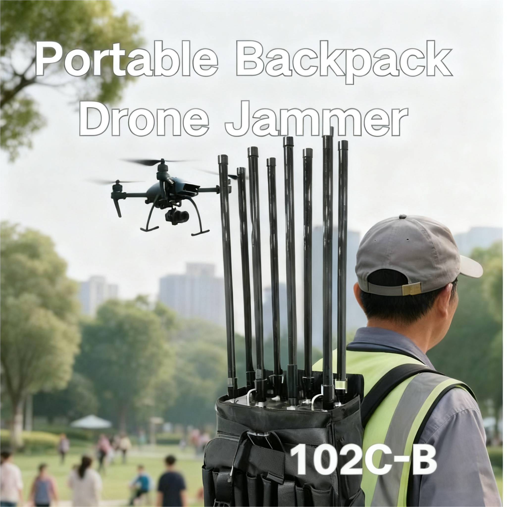 Cheap 480W Anti Drone System 8 Band Portable Drone Jammer System for sale