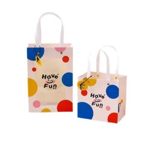 Clothing Shopping Gift Paper Bag With Flat Handle Printing Customize Logo