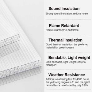 100% Virgin Polycarbonate Hollow Sheet 8mm 10mm polycarbonate panels For
