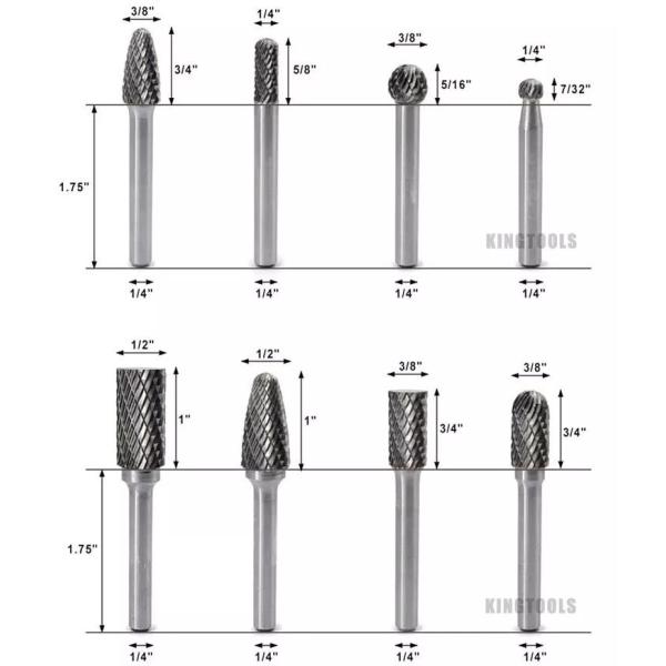 Double Cut Tungsten Carbide Rotary Burr Cutting Tool For Metal Cutting