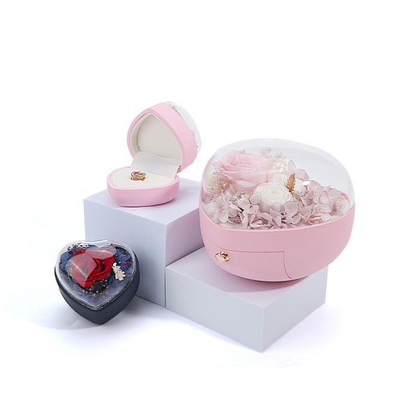 Quality Custom Logo Heart Shaped Jewelry Drawer Box Rose Flower Box For Ring wholesale