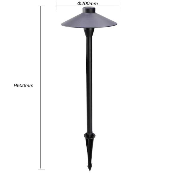 7w Bollard Led Path Light , Black Landscape Lights EMC Approved